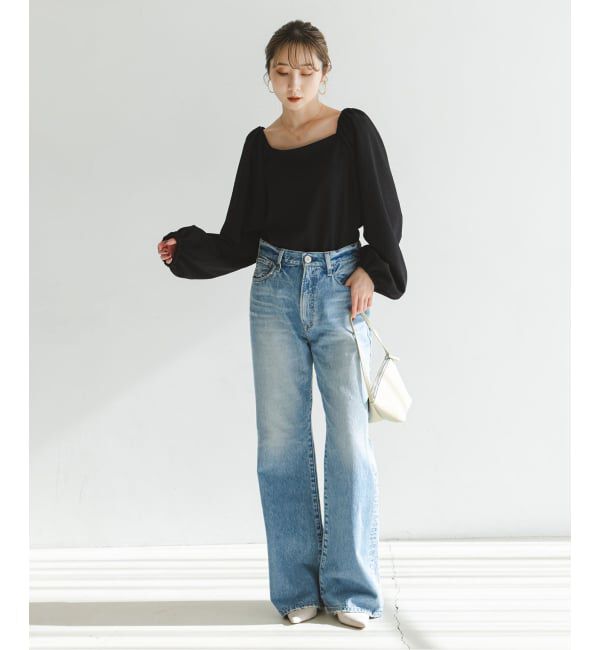 NOBLE「ボリュームスリーブドビーブラウス」|シャツ・ブラウス|