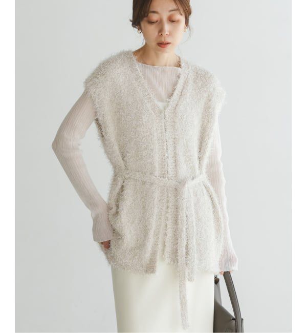 NOBLE「ラメmixシャギーVカーデ」|ニット・セーター|