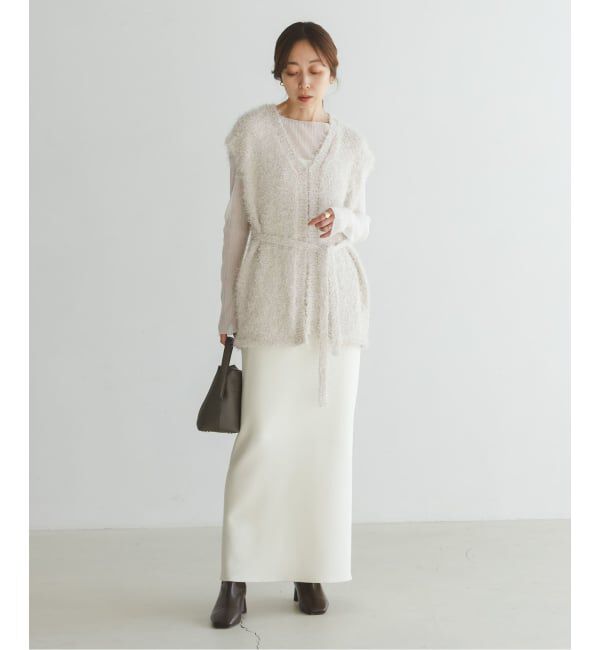 NOBLE「ラメmixシャギーVカーデ」|ニット・セーター|