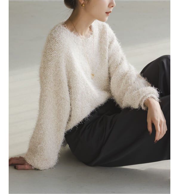 NOBLE「ラメmixシャギープルオーバー」|ニット・セーター|