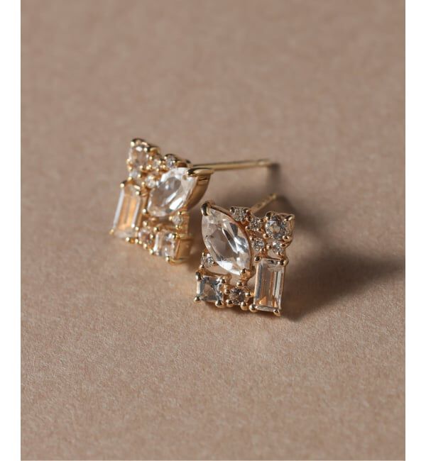 Lilas by Spick&Span「《WEB限定》MIXスクエアピアス K10（両耳）」|ピアス|