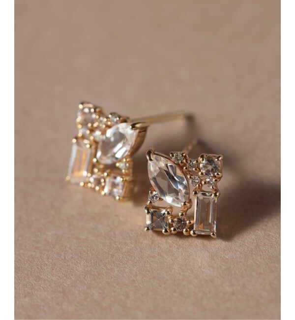 Lilas by Spick&Span「《WEB限定》MIXスクエアピアス K10（両耳）」|ピアス|