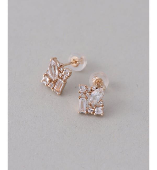 Lilas by Spick&Span「《WEB限定》MIXスクエアピアス K10（両耳）」|ピアス|