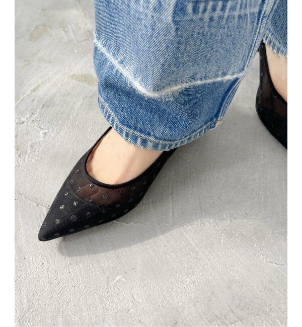  「《追加》5cmポインテッドチュールドットパンプス」|パンプス|