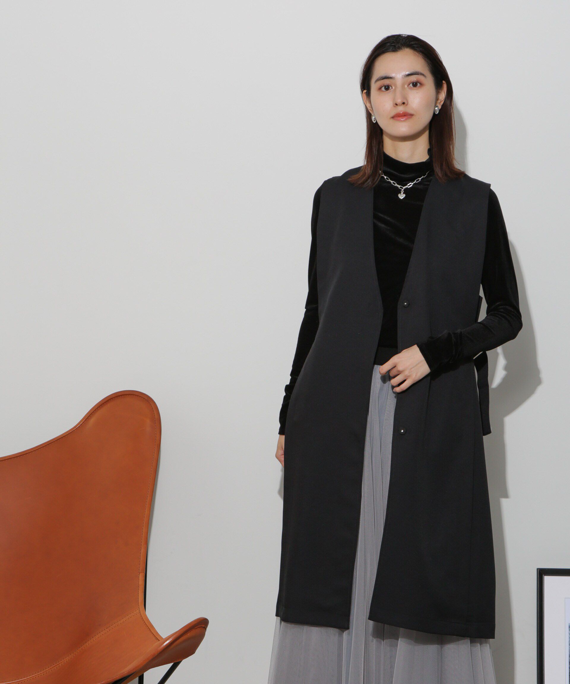 nano･universe「サイドベルトロングジレ(セットアップ可)」|ベスト・ジレ|