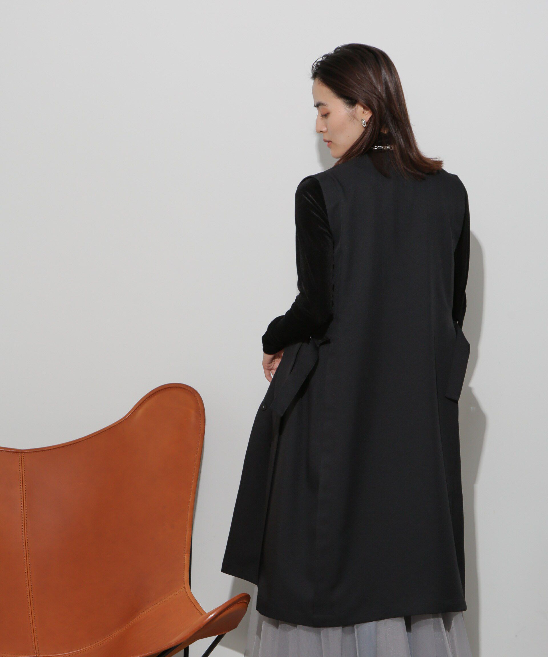 nano･universe「サイドベルトロングジレ(セットアップ可)」|ベスト・ジレ|