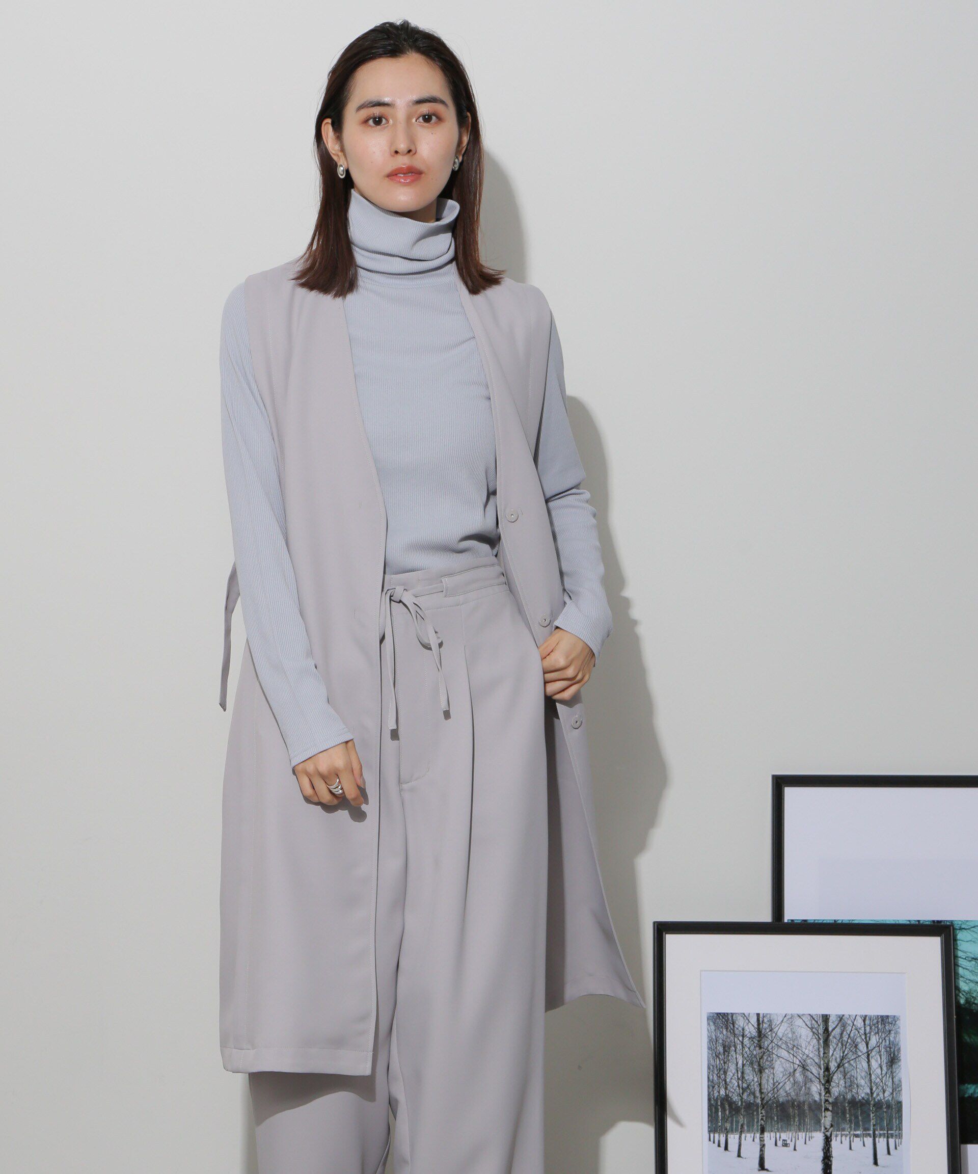 nano･universe「サイドベルトロングジレ(セットアップ可)」|ベスト・ジレ|