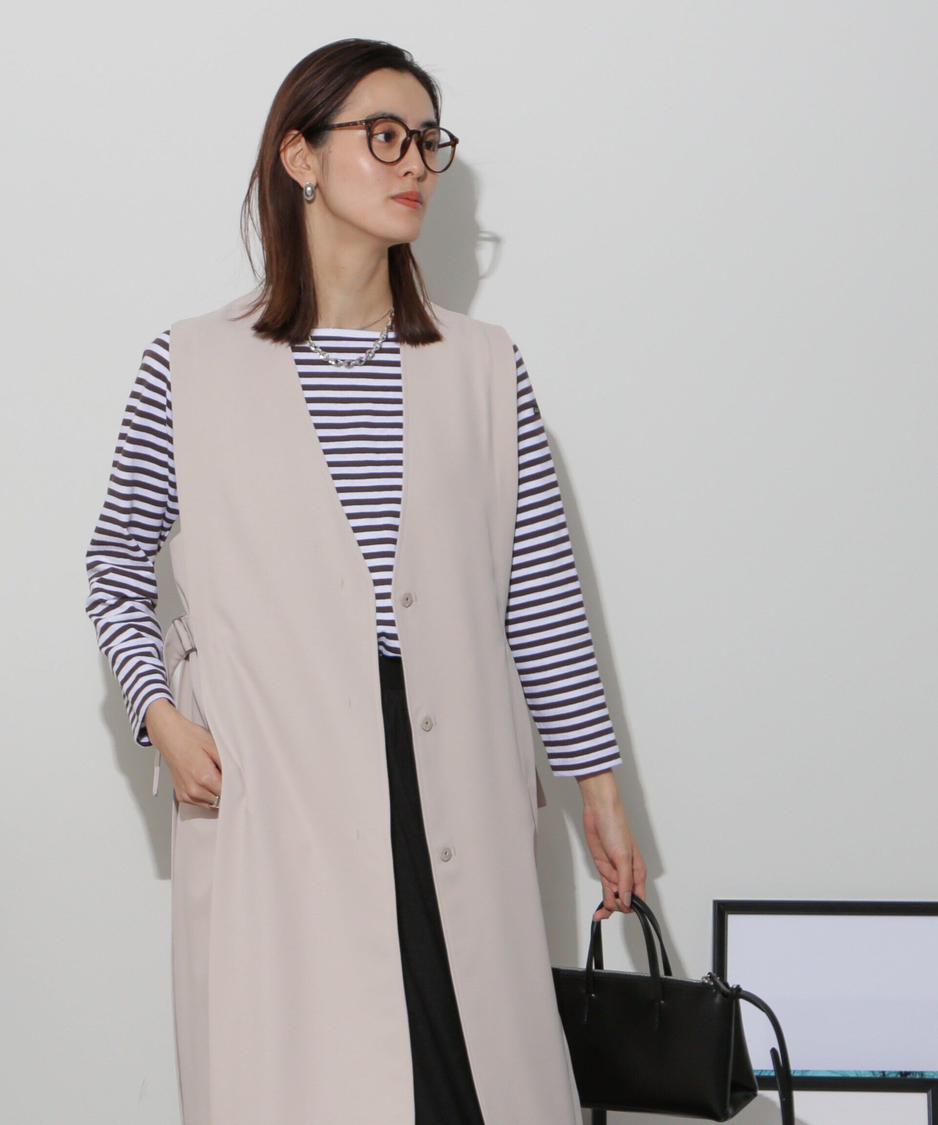 nano･universe「サイドベルトロングジレ(セットアップ可)」|ベスト・ジレ|