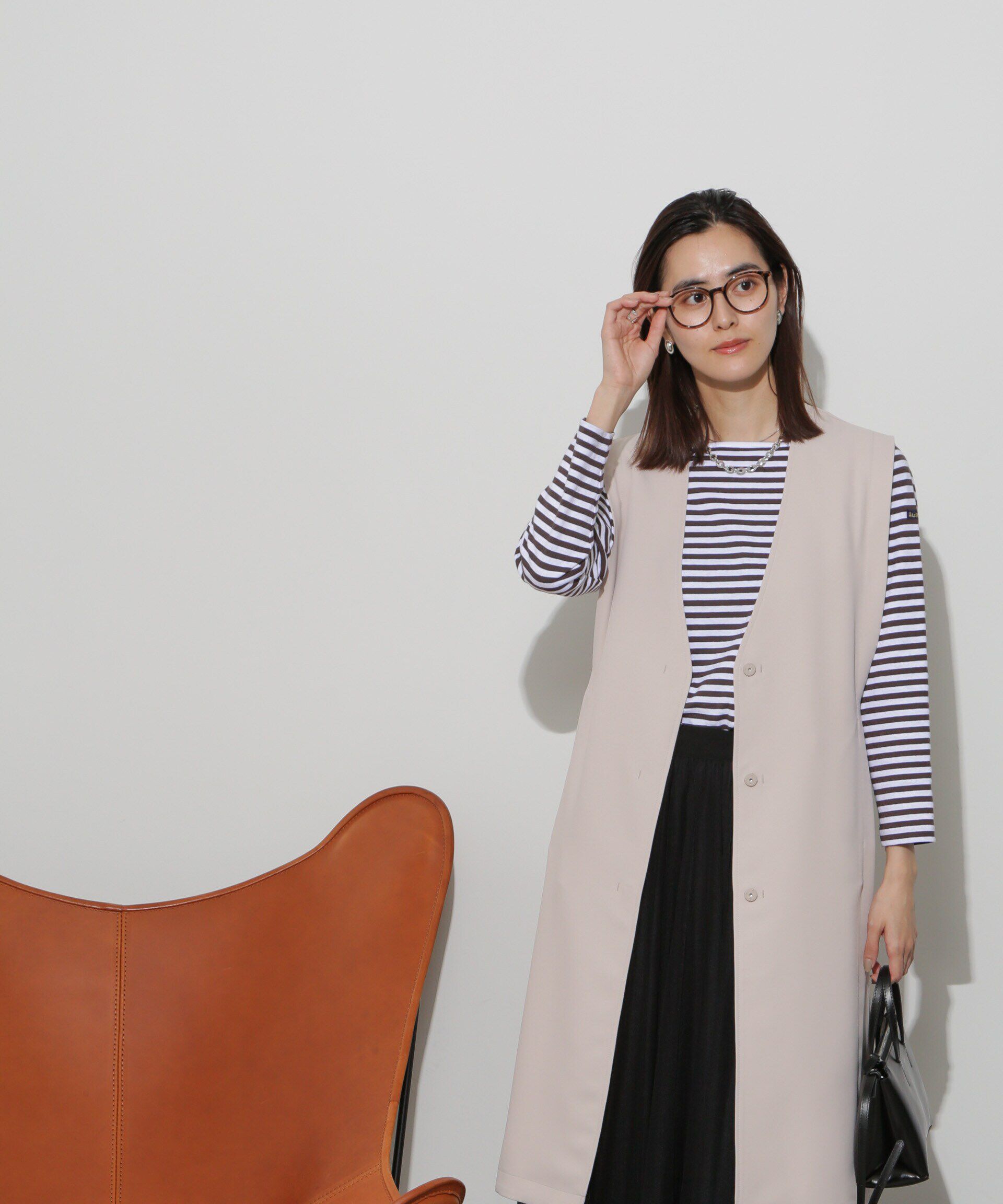 nano･universe「サイドベルトロングジレ(セットアップ可)」|ベスト・ジレ|