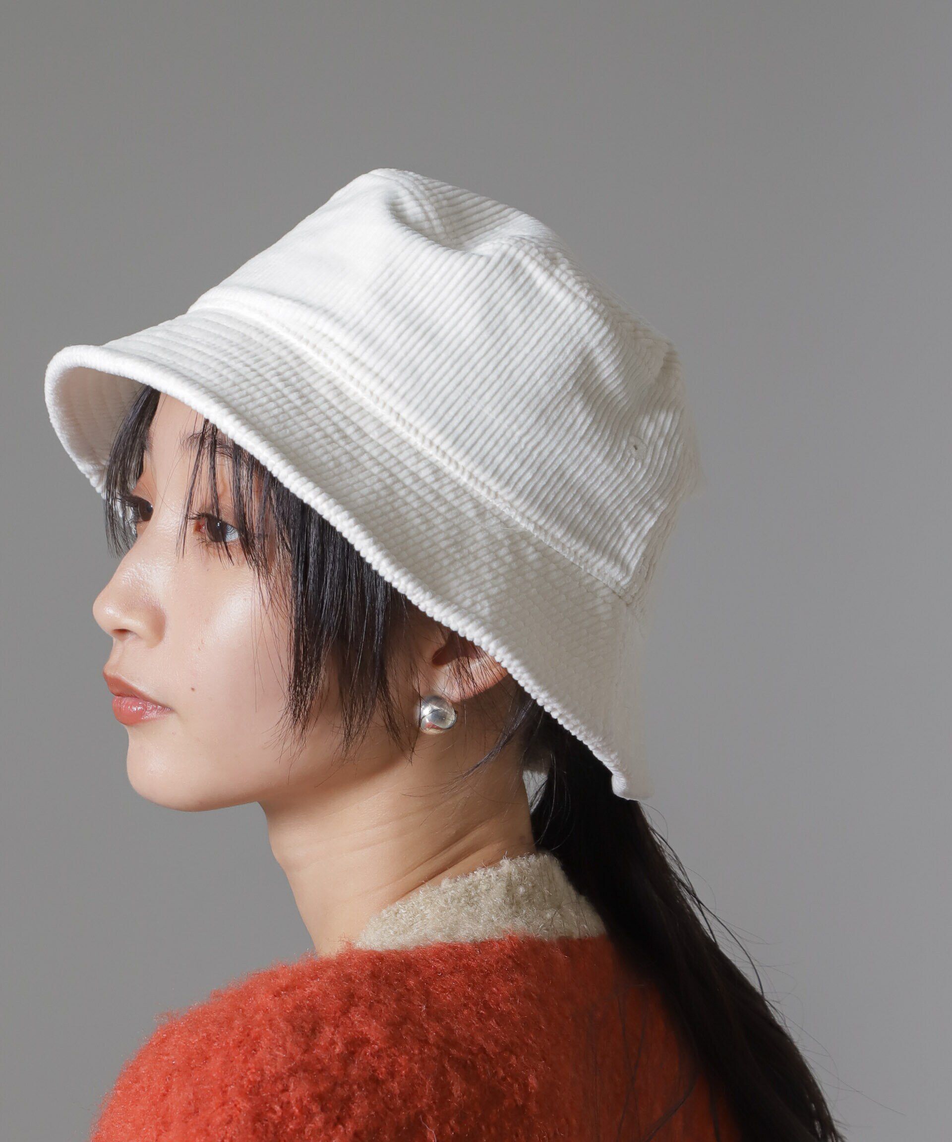nano･universe「Healthknit/別注コーデュロイバケットハット」|キャップ・キャスケット|アイボリー7