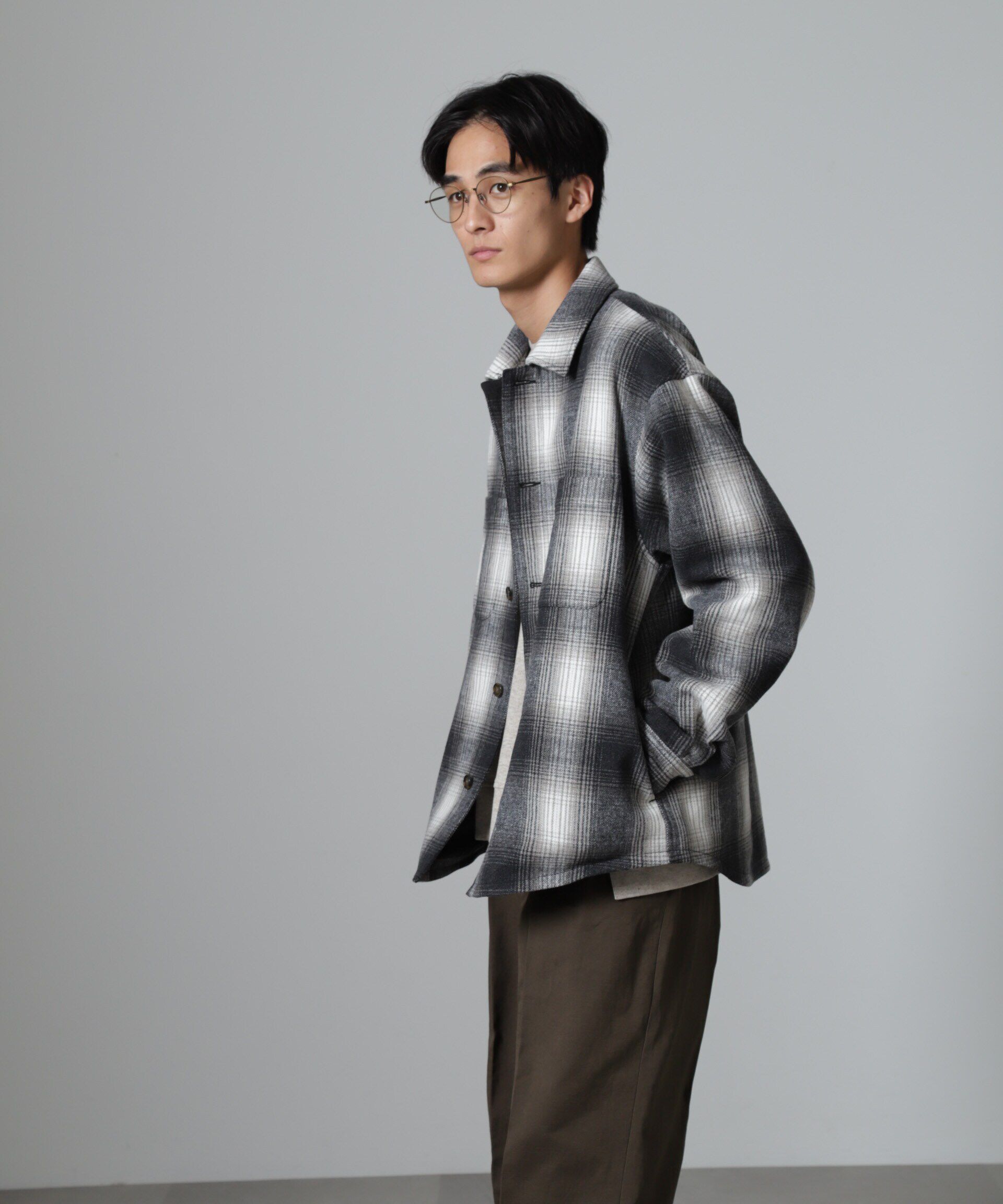 nano･universe「テックメルトン CPOパターンチェックシャツブルゾン」|ブルゾン・スタジャン|