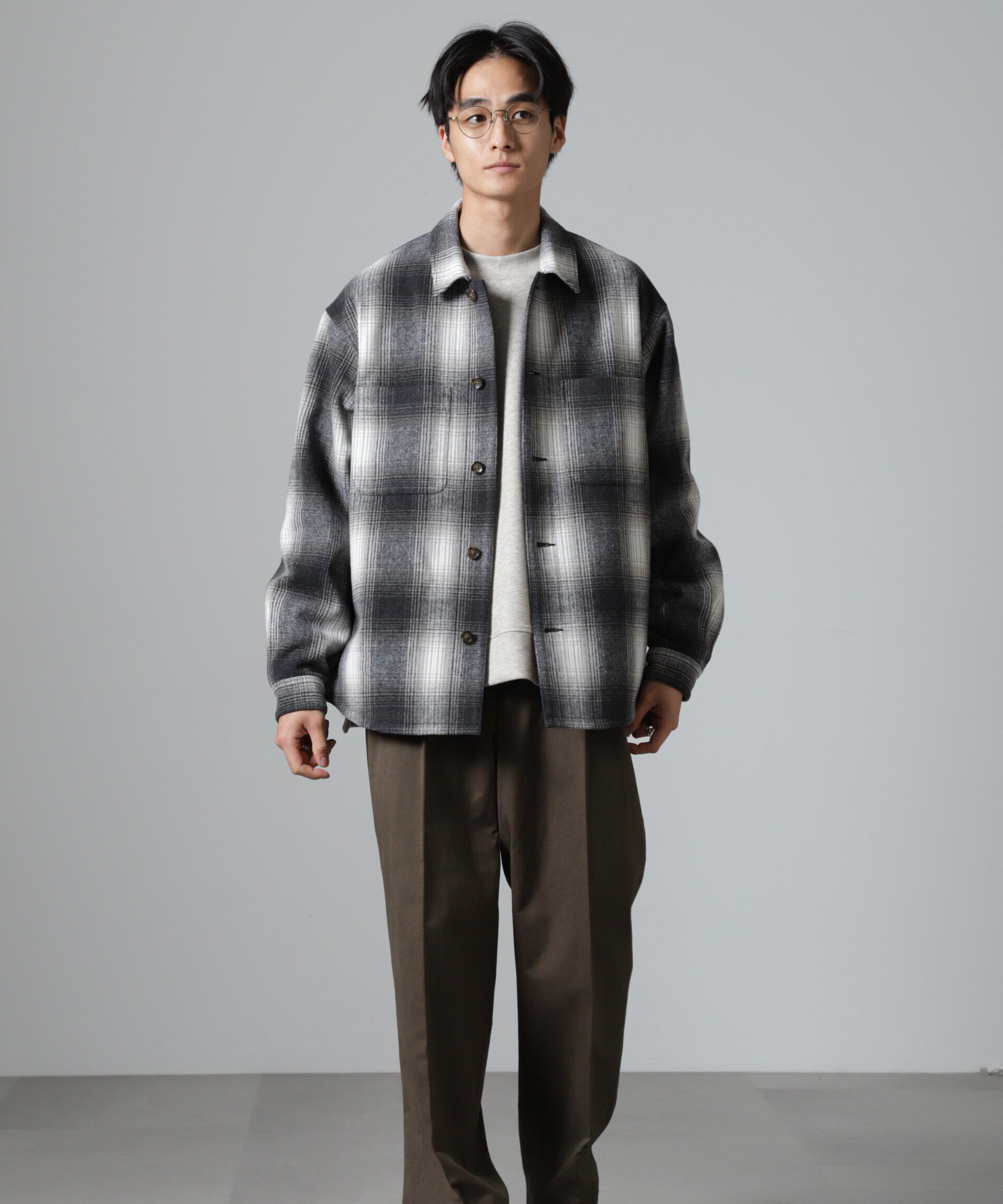 nano･universe「テックメルトン CPOパターンチェックシャツブルゾン」|ブルゾン・スタジャン|