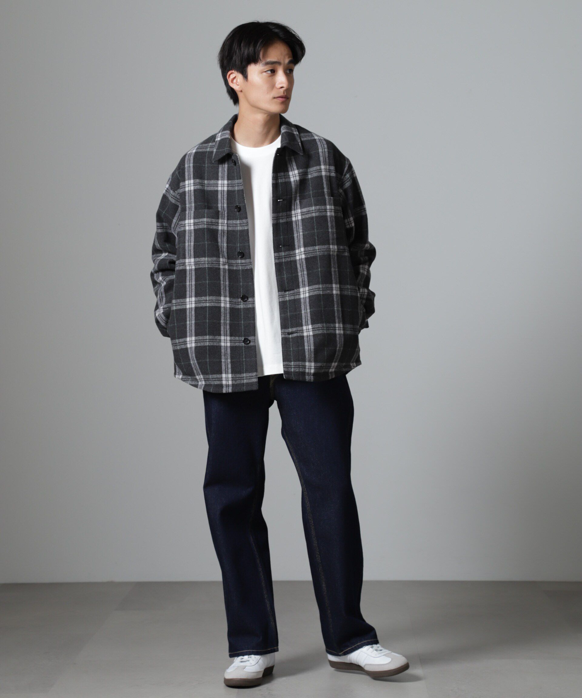 nano･universe「テックメルトン CPOパターンチェックシャツブルゾン」|ブルゾン・スタジャン|