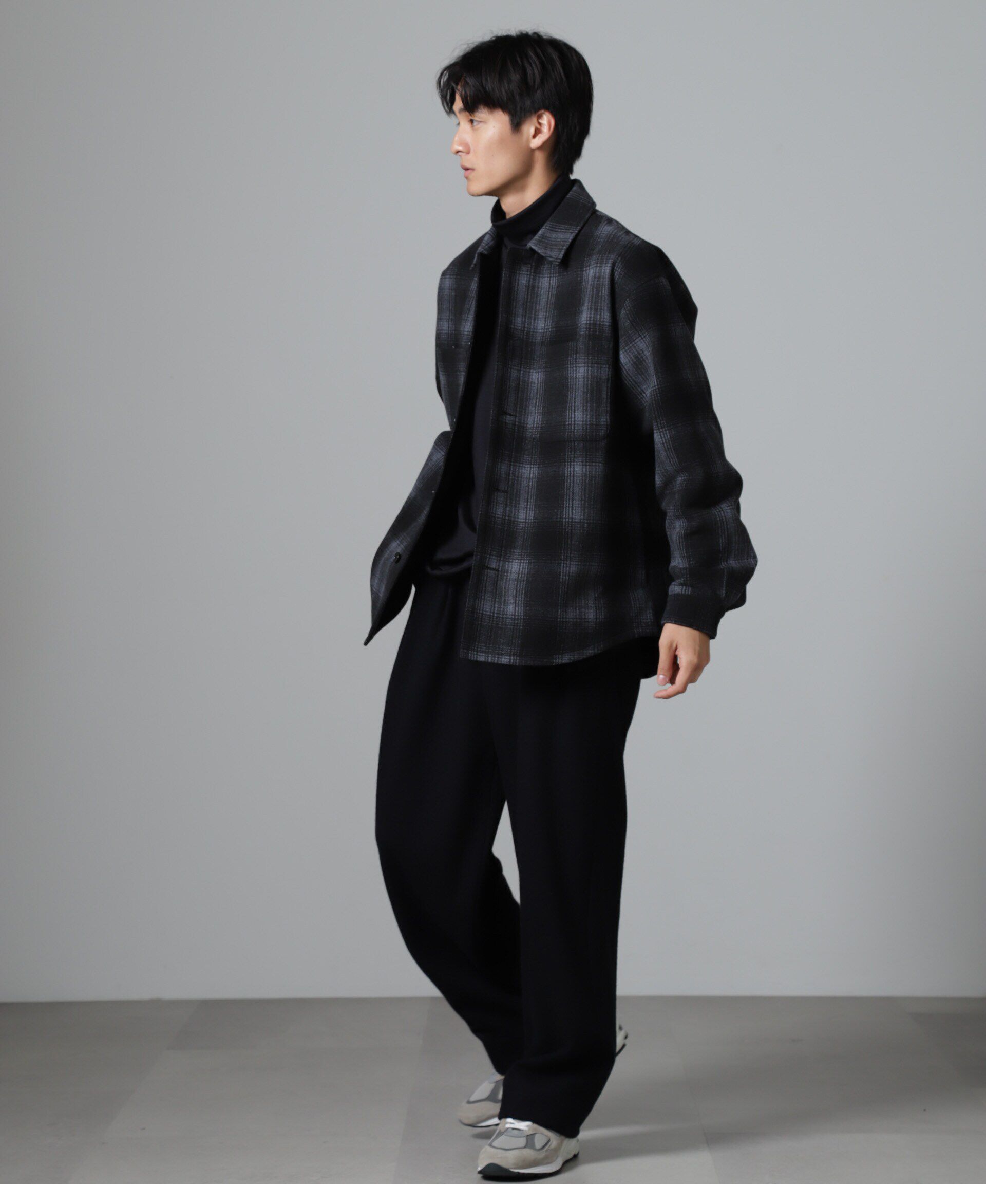 nano･universe「テックメルトン CPOパターンチェックシャツブルゾン」|ブルゾン・スタジャン|