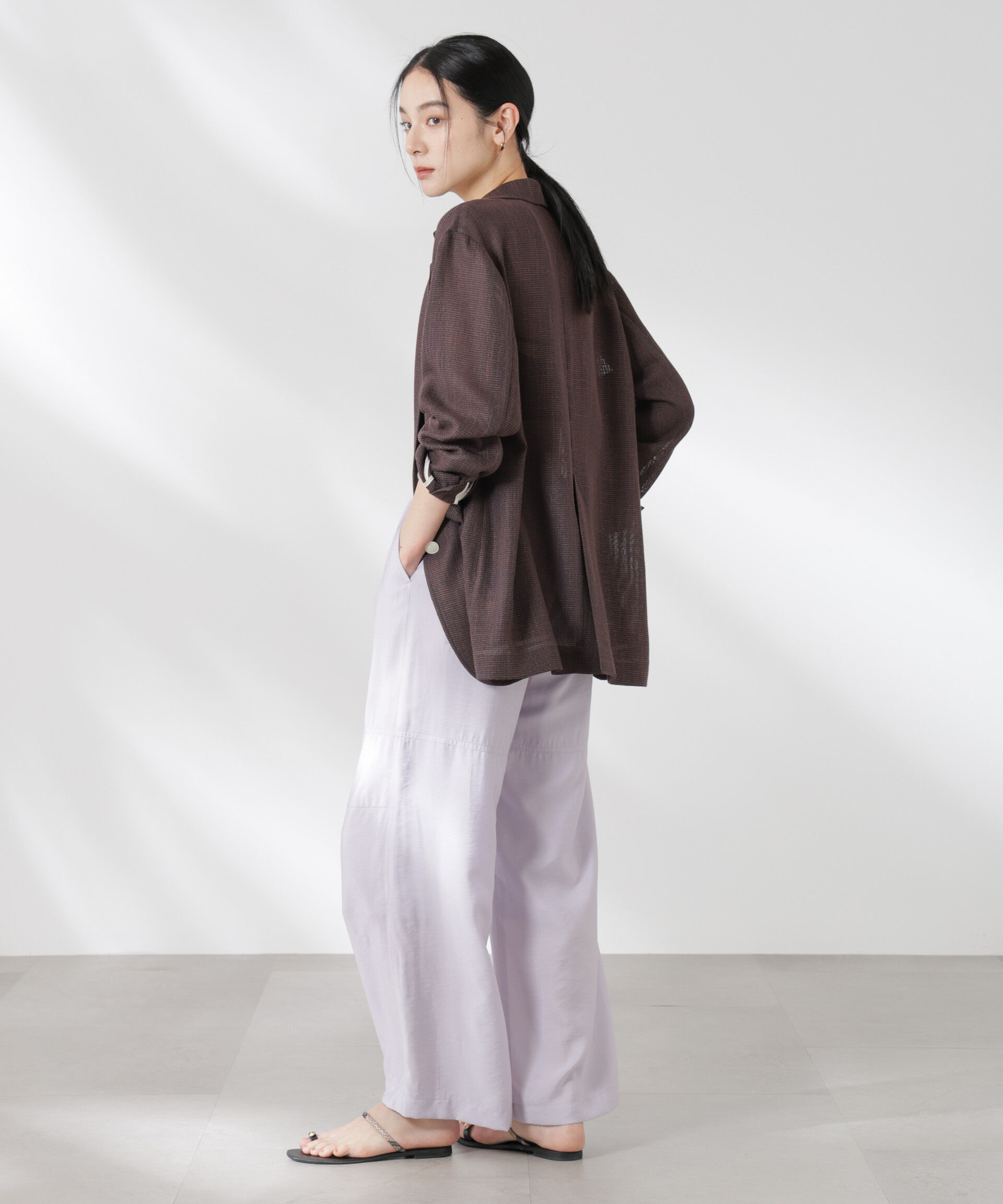 nano･universe「カラミ織りシングルジャケット」|テーラードジャケット|