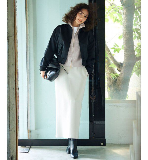 23区「【洗える】コットンリリー ニットブルゾン」|ブルゾン・スタジャン|