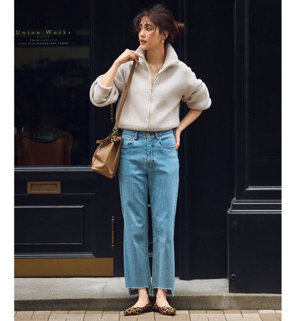 23区「【洗える】コットンリリー ニットブルゾン」|ブルゾン・スタジャン|