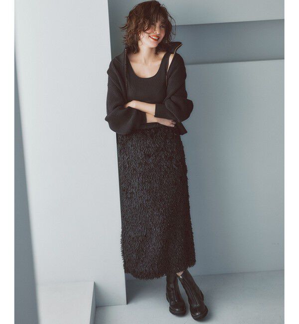 23区「【洗える】コットンリリー ニットブルゾン」|ブルゾン・スタジャン|