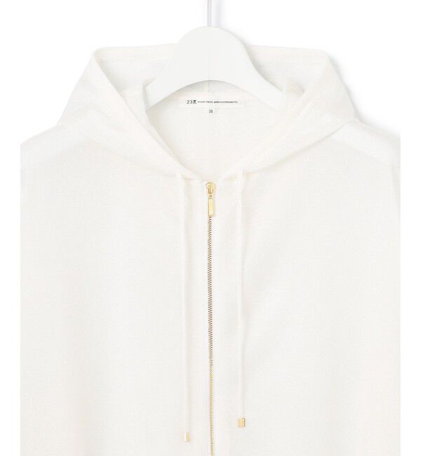 23区「【洗える】シャイニーシアー ニット パーカー」|パーカー|