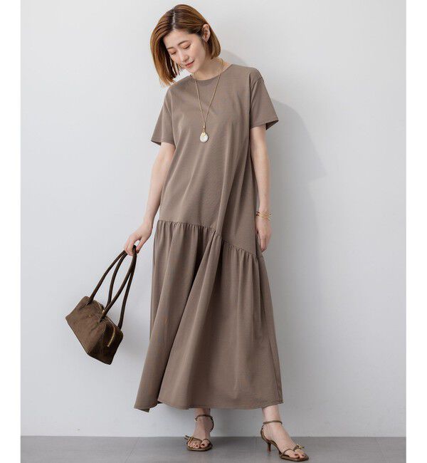 23区「【Oggi8月号掲載/接触冷感/洗える】ツイストコットンプレーティング ティアードワンピース」|ワンピース|