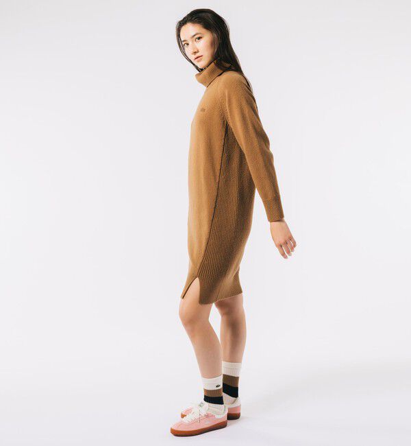 LACOSTE「ミドルゲージタートルネックニットドレス」|ワンピース|
