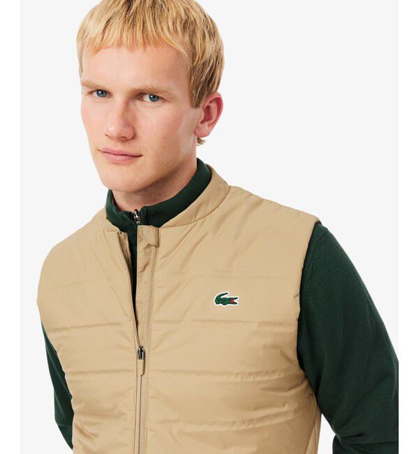 LACOSTE「キルティング切り替え中綿ベスト」|ダウンベスト・ベスト|