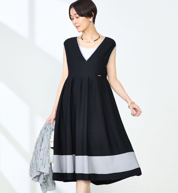 NOLLEY'S「《手洗い可能》2WAYノースリーブニットワンピース」|ワンピース|