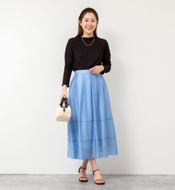 NOLLEY'S「《セットアップ対応》ウォッシャブルタックフレアシアースカート」|スカート|