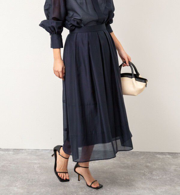 NOLLEY'S「《セットアップ対応》ウォッシャブルタックフレアシアースカート」|スカート|