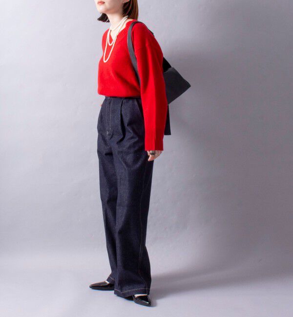 fredy emue「CASHMILE WOOL Vネックプルオーバー（ブローチ付き）」|ニット・セーター|