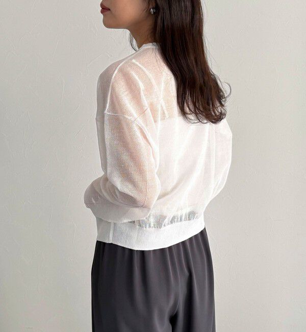 fredy emue「リネン混配色シアーカーディガン」|カーディガン|