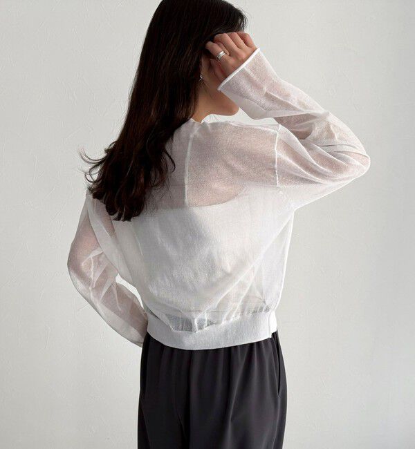 fredy emue「リネン混配色シアーカーディガン」|カーディガン|