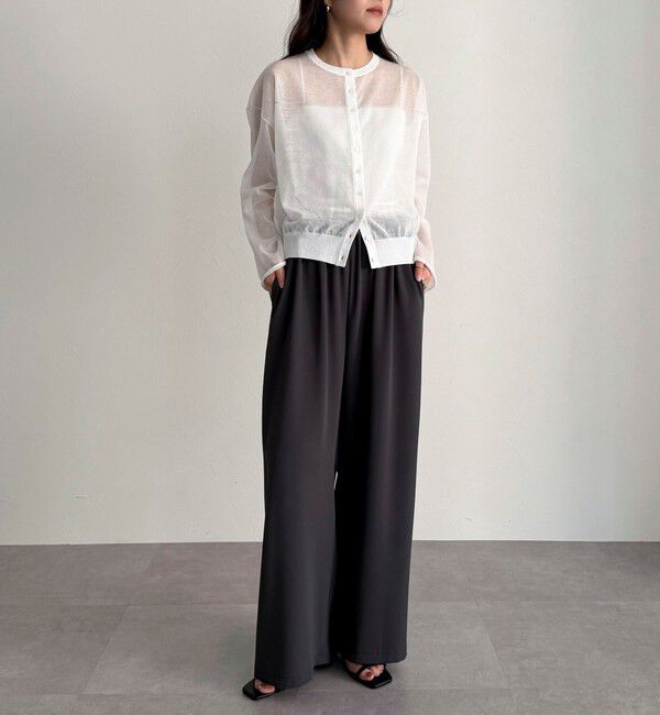 fredy emue「リネン混配色シアーカーディガン」|カーディガン|