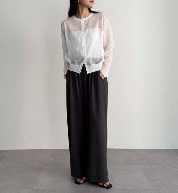 fredy emue「リネン混配色シアーカーディガン」|カーディガン|