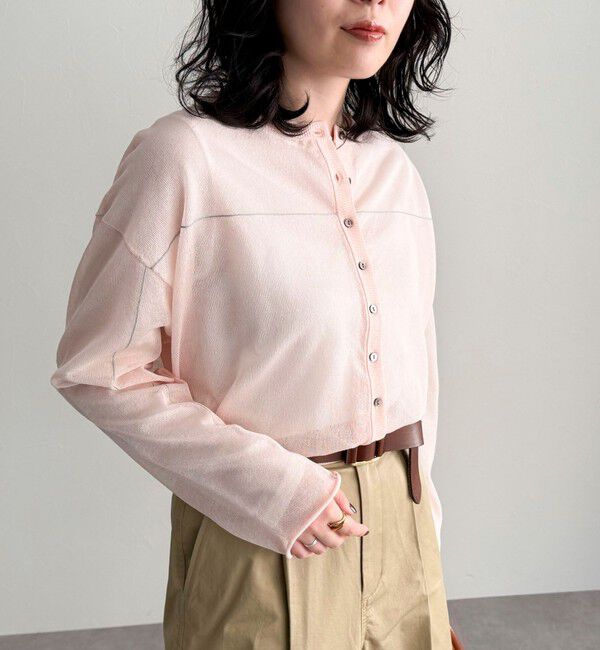 fredy emue「リネン混配色シアーカーディガン」|カーディガン|