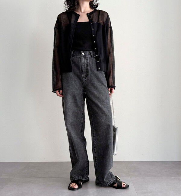 fredy emue「リネン混配色シアーカーディガン」|カーディガン|