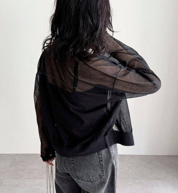 fredy emue「リネン混配色シアーカーディガン」|カーディガン|