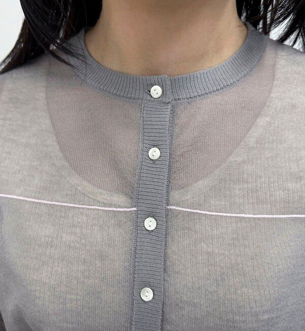 fredy emue「リネン混配色シアーカーディガン」|カーディガン|