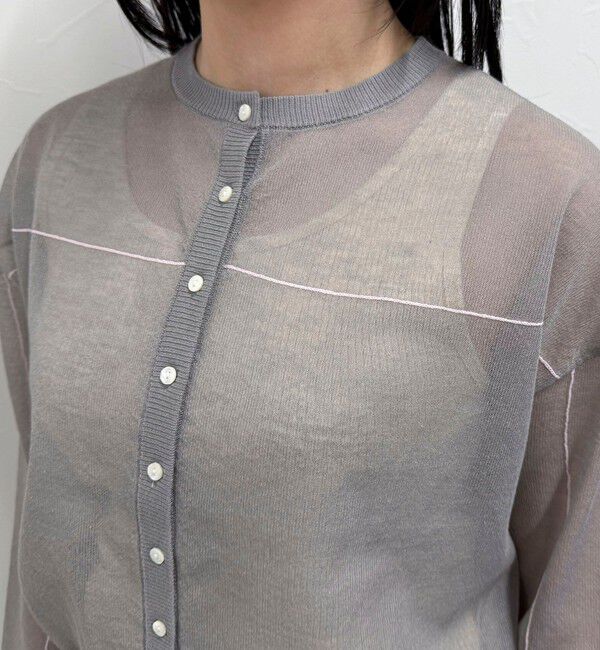 fredy emue「リネン混配色シアーカーディガン」|カーディガン|