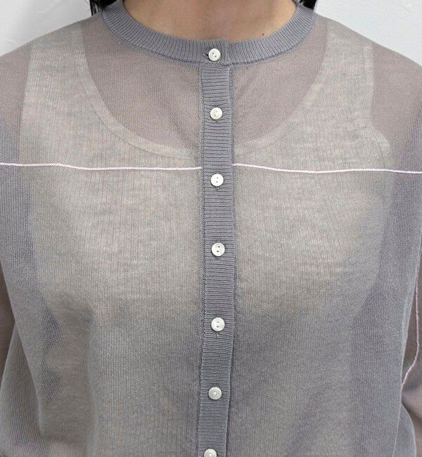 fredy emue「リネン混配色シアーカーディガン」|カーディガン|