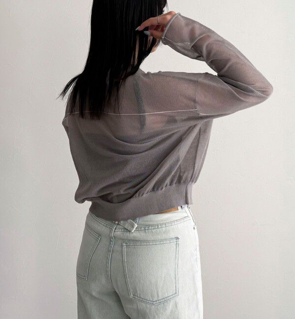 fredy emue「リネン混配色シアーカーディガン」|カーディガン|