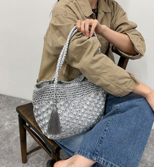 fredy emue「メタリックコードトートバッグ」|かごバッグ|