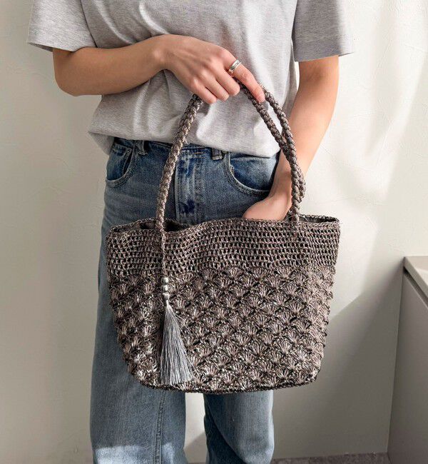 fredy emue「メタリックコードトートバッグ」|かごバッグ|ブロンズ