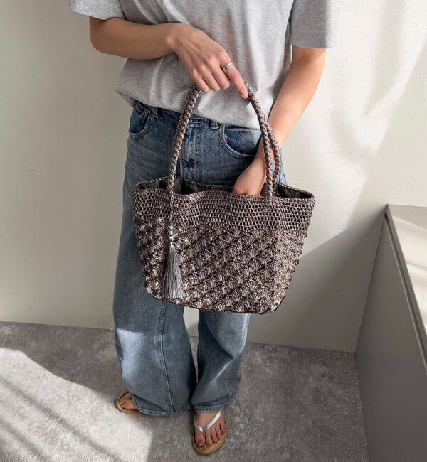 fredy emue「メタリックコードトートバッグ」|かごバッグ|