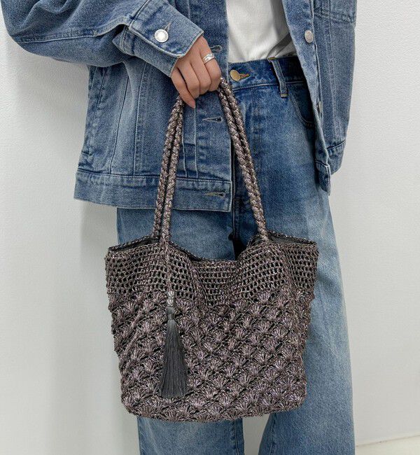 fredy emue「メタリックコードトートバッグ」|かごバッグ|