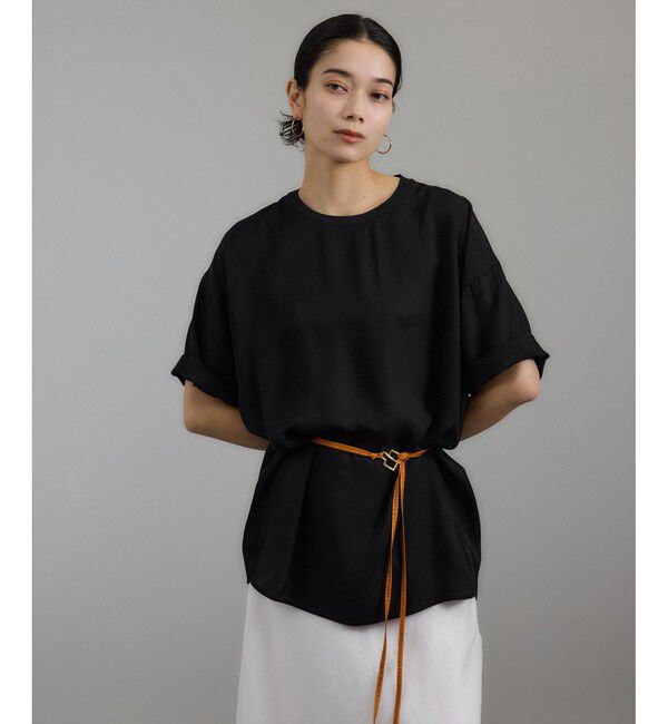 SALON adam et rope'「ブライトツイルTブラウス［洗える］」|シャツ・ブラウス|ブラック(01)