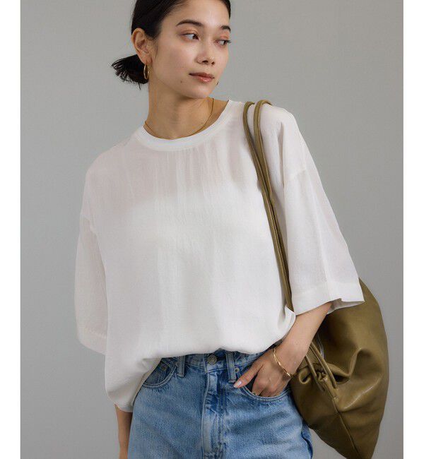 SALON adam et rope'「ブライトツイルTブラウス［洗える］」|シャツ・ブラウス|