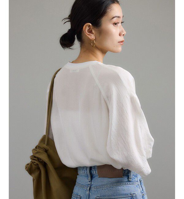 SALON adam et rope'「ブライトツイルTブラウス［洗える］」|シャツ・ブラウス|