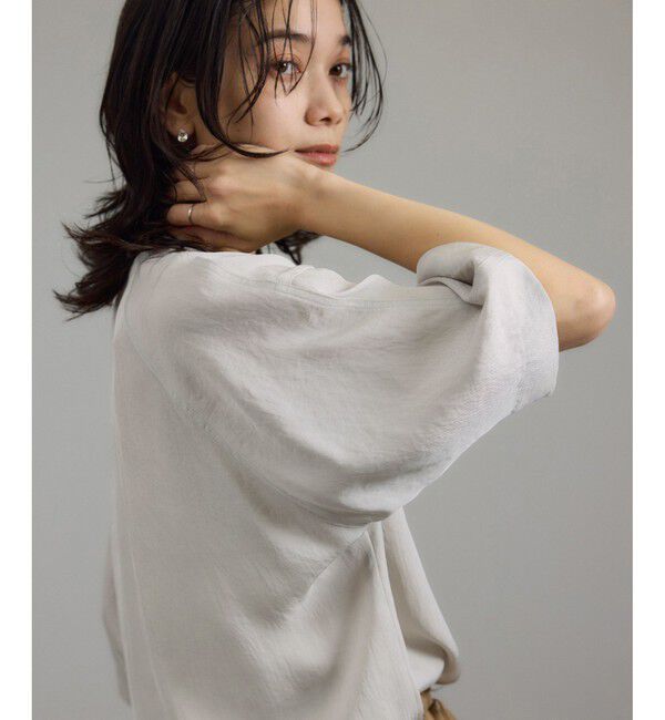 SALON adam et rope'「ブライトツイルTブラウス［洗える］」|シャツ・ブラウス|