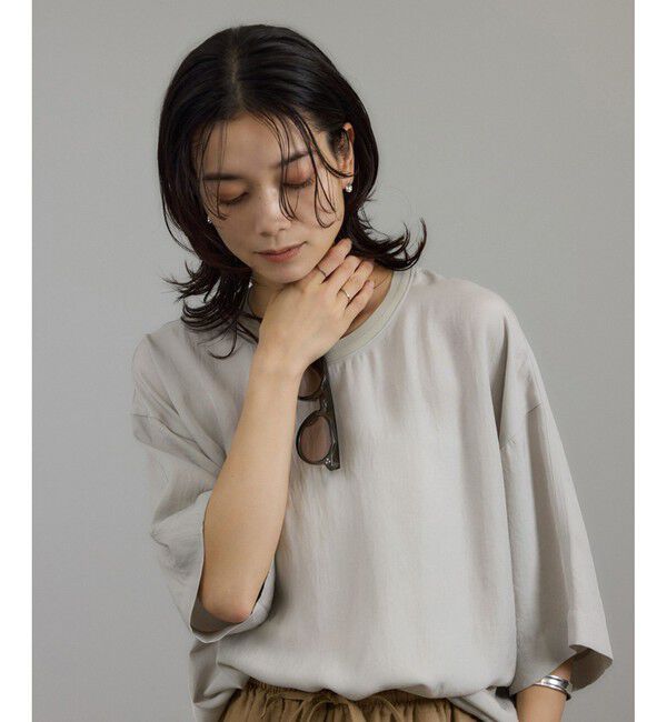 SALON adam et rope'「ブライトツイルTブラウス［洗える］」|シャツ・ブラウス|ベージュ系(28)